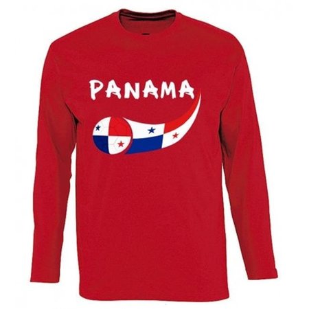 SUPPORTERSHOP Supportershop PANLSRD-L Panama Long Sleeve T-Shirt for Men - Red; Large PANLSRD-L